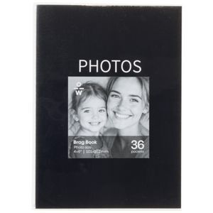 Photo Frame Officeworks Officeworks 6x4 Brag Book Black 36 Pocket | Officeworks