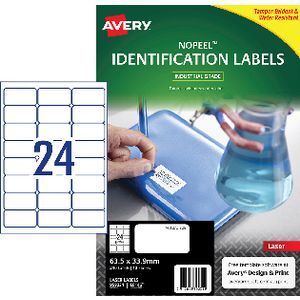 Labels 24up Avery 24UP NoPeel Laser Labels White 10 Sheets | Officeworks