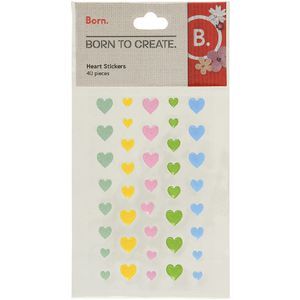 Born Sticker Born Adhesive Enamel Hearts Stickers 40 Pack | Officeworks