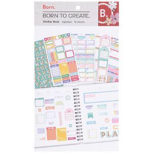 Born Sticker Born Large Sticker Book 12 Sheets Alphabet | Officeworks