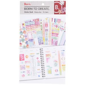 Born Sticker Born Sticker Book Large Watercolour | Officeworks