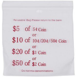Cumberland Plastic Press Seal Coin Bags 100 Pack