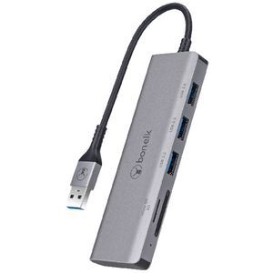Display Hub Officeworks Bonelk USB-A 5-in-1 Hub Grey | Officeworks