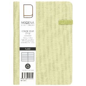 A6 Ruled Notebook Modena A6 Linen Ruled Notebook Sage | Officeworks