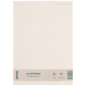 A4 Notepad Officeworks Otto A4 Notepad Ruled Ivory 40 Sheets | Officeworks