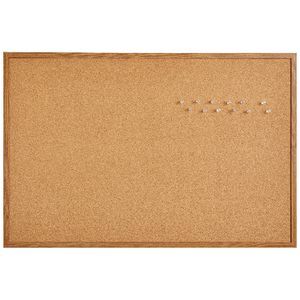 J.Burrows Cork Board 900 x 600mm Oak | Officeworks
