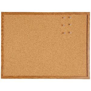 J.Burrows Cork Board 600 x 450mm Oak | Officeworks
