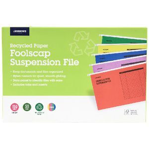 Foolscap Files J.Burrows Foolscap Suspension Files Assorted 50 Pack | Officeworks