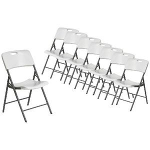 Officeworks Stackable Chairs Lifetime Contemporary Folding Chairs White 8 Pack | Officeworks