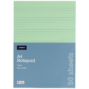 A4 Notepad Officeworks Ruled Notepad Green | Officeworks