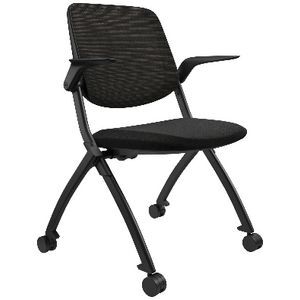 Officeworks Stackable Chairs Logic Stacking and Nesting Training Chair Arms Black | Officeworks