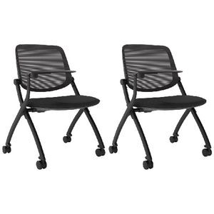 Officeworks Stackable Chairs Logic Stacking and Nesting Training Chair 2 Pack Black | Officeworks