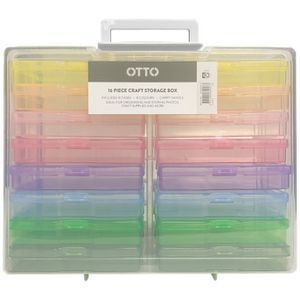 Officeworks Money Box Otto 16 Piece Craft Storage Box Rainbow | Officeworks