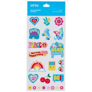 Officeworks Transfer Lettering Otto Vinyl Transfer Sticker Multipack Retro | Officeworks