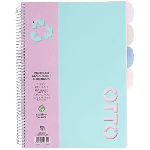 Officeworks Paper Section Otto A4 5 Subject Book 250 Page Mint | Officeworks