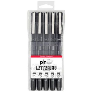 Officeworks Transfer Lettering Uni Pin Fineliner Lettering Collection Black 3 Pack | Officeworks