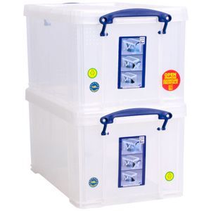 Officeworks Recpet Box Really Useful Box 14L Clear 2 Pack | Officeworks