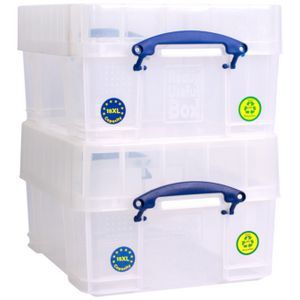 Officeworks Money Box Really Useful Box 18L XL Clear 2 Pack | Officeworks