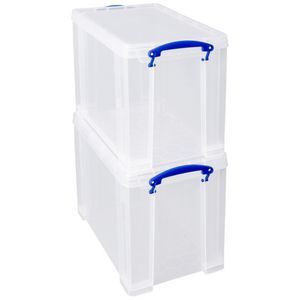 Officeworks Shipping Box Really Useful Box 19L Clear 2 Pack | Officeworks