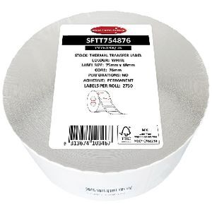 Officeworks Transfer Lettering Stock Form Thermal Transfer Labels 75 x 48mm 2750 Pack White | Officeworks