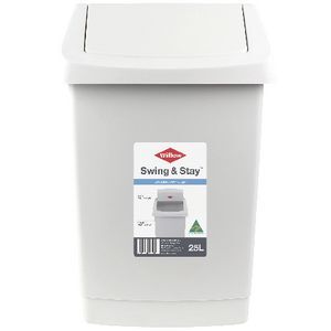 Officeworks Bins Willow Swing and Stay 25L Tidy Bin White | Officeworks