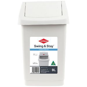 Officeworks Bins Willow Swing & Stay Bin 9L White | Officeworks