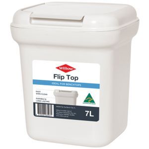 Officeworks Bins Willow Flip Top Bench Tidy Bin 7L Cream | Officeworks