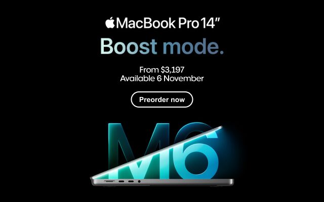 Apple MacBook Pro 14 inch. Boost mode. Preorder now. Click to learn more.