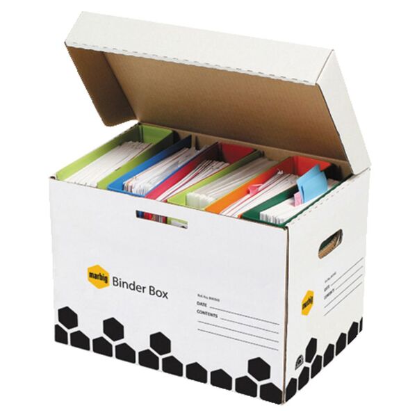 Officeworks Archives Box Marbig Super Strong Binder Archive Box 5 Pack | Officeworks