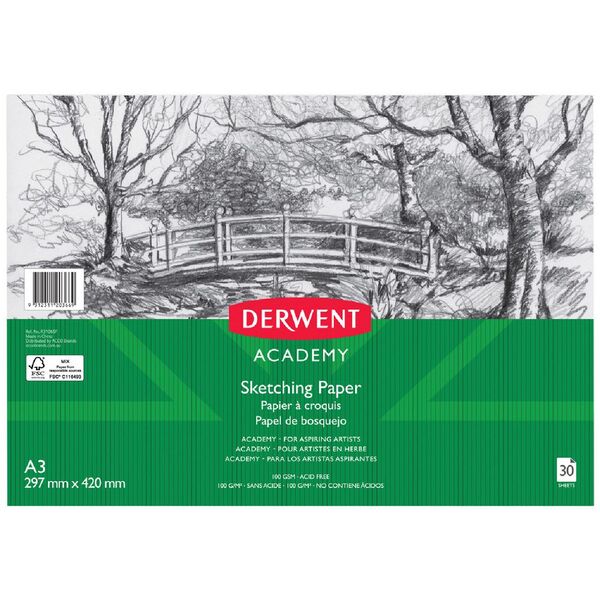 Officeworks Drawing Pad Derwent Academy A3 Sketching Paper Landscape 30 Sheets | Officeworks